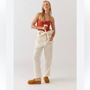Billabong Keepin It Real Jumpsuit UO‎ Antique White Large Coverall Urban